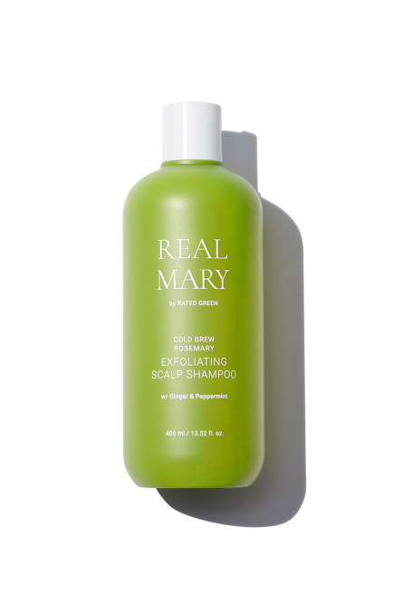 Rated Green Real Mary Cold Brewed Rosemary Exfoliating Scalp Shampoo 400ml Глубокоочищающий отшелушивающий шампунь с соком розмарина