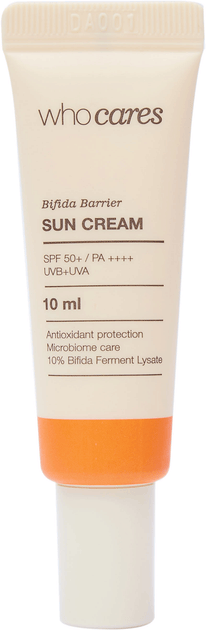 WhoCares Bifida Barrier Sun Cream 10ml МІНІАТЮРА Сонцезахисний крем з антиоксидантним захистом