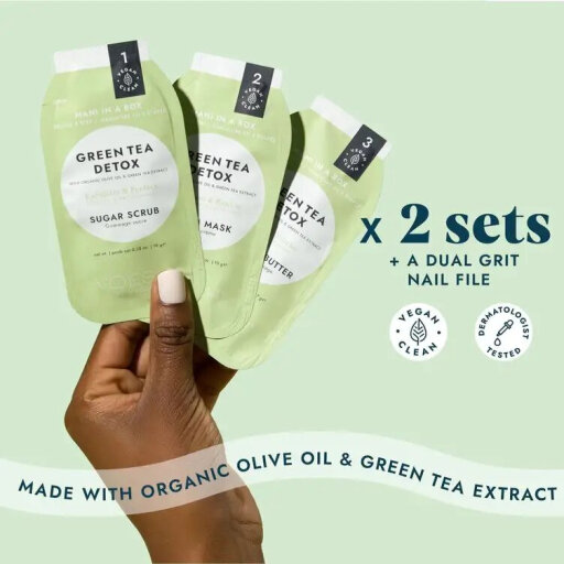 Voesh Mani Moments Duo - Green Tea Detox СПА-догляд для нігтів та шкіри рук &quot;Детокс із зеленим чаєм&quot; — Фото 2
