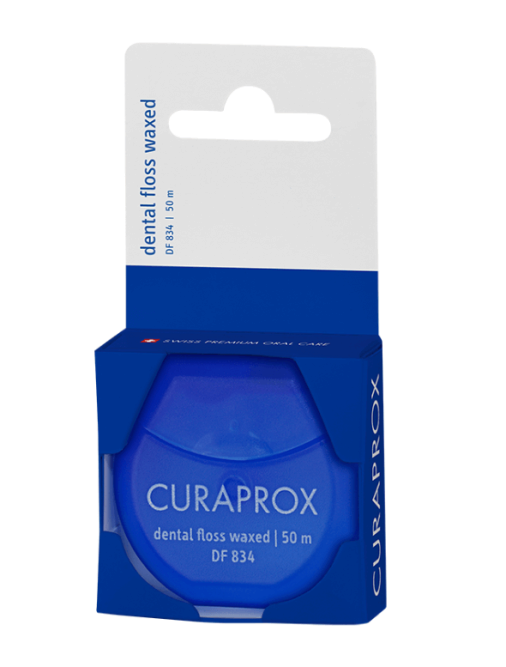 CURAPROX Нить межзубная вощеная с ароматом мяты 50 м.