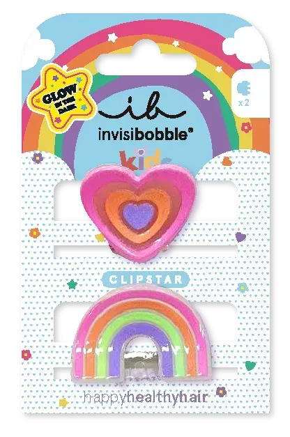 Заколка для волос invisibobble CLIPSTAR GLOW KIDS Happy Heart