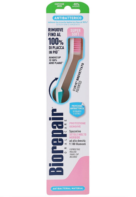 BIOREPAIR Зубна щітка &quot;Досконала чистка&quot; Supersoft, для захисту ясен зелена