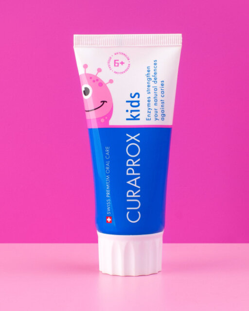 CURAPROX Kids Paste 60ml Детская зубная паста с фтором для детей от 6 лет вкус арбуза — Фото 2
